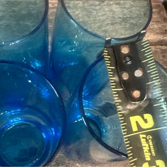 Vintage Anchor Hocking NEWPORT Set of 4 Aqua Turquoise Blue Glasses 5.75” - Picture 9 of 9